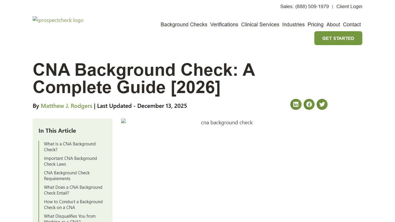 CNA Background Check: A Complete Guide [2026] - iprospectcheck